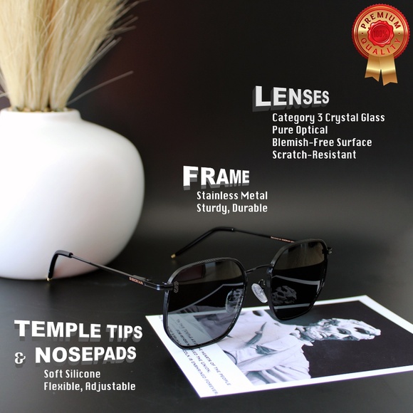 🇺🇸Women Sunglasses Black Hexagonal - Picture 3 of 14